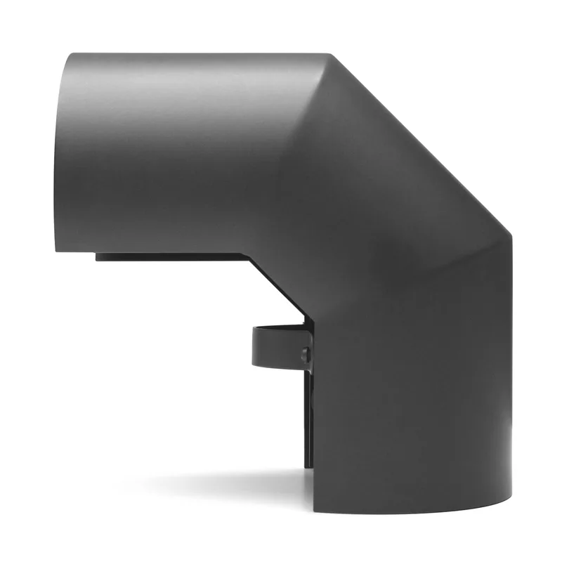 Raik Basic écran thermique 120mm gris fonte double pour coude 3 pièces 90° pour tuyau de fumée / conduit de fumée