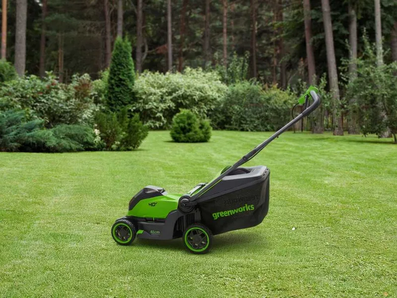 Greenworks MO40L413-01 - Tondeuse à gazon à batterie - 40 V/4 Ah - Largeur de coupe 41 cm