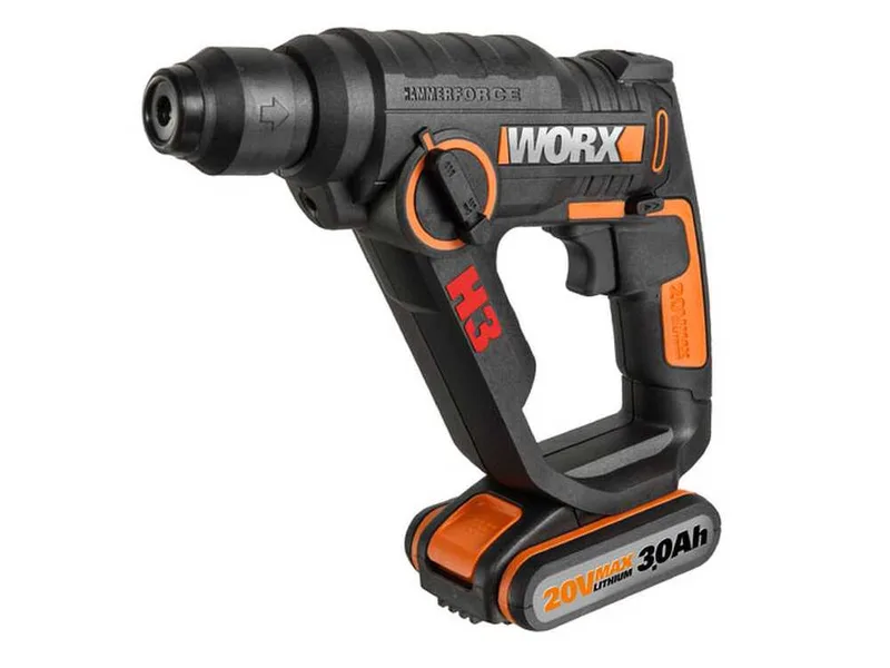 Perceuse, visseuse, Marteau pneumatique 20V Worx WX390.9 - produit 3 en 1 - machine uniquement