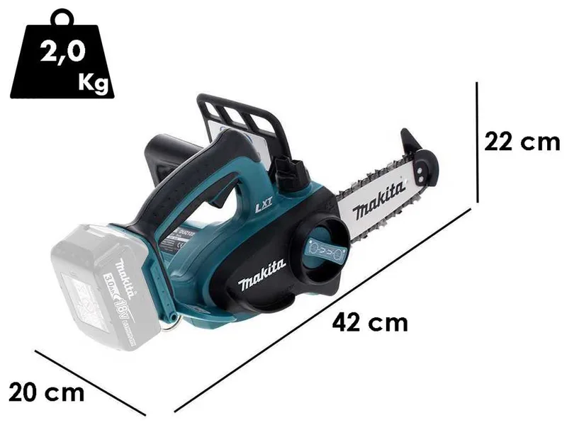 Makita DUC122ZK LXT - Tronçonneuse à batterie - Guide 11,5 cm