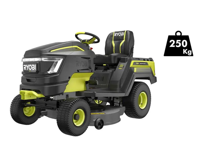 RYOBI RY72TMX107-210 - Tracteur tondeuse à batterie - 72V / 2x10Ah