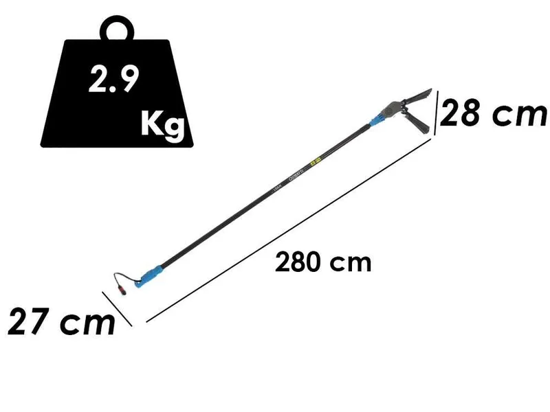 Peigne vibreur électrique à batterie Lisam Oliwatt 2 - Avec dents en Nylon - 280 cm - Perche Fixe