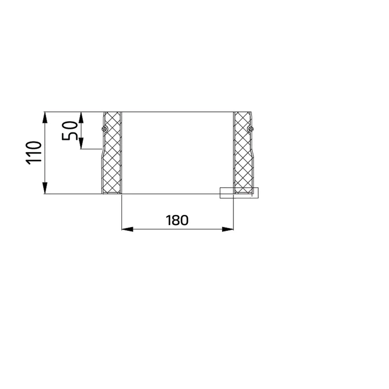 Raik Lifestyle DUO pièce de transition 180mm noir pour tuyau de fumée / conduit de fumée