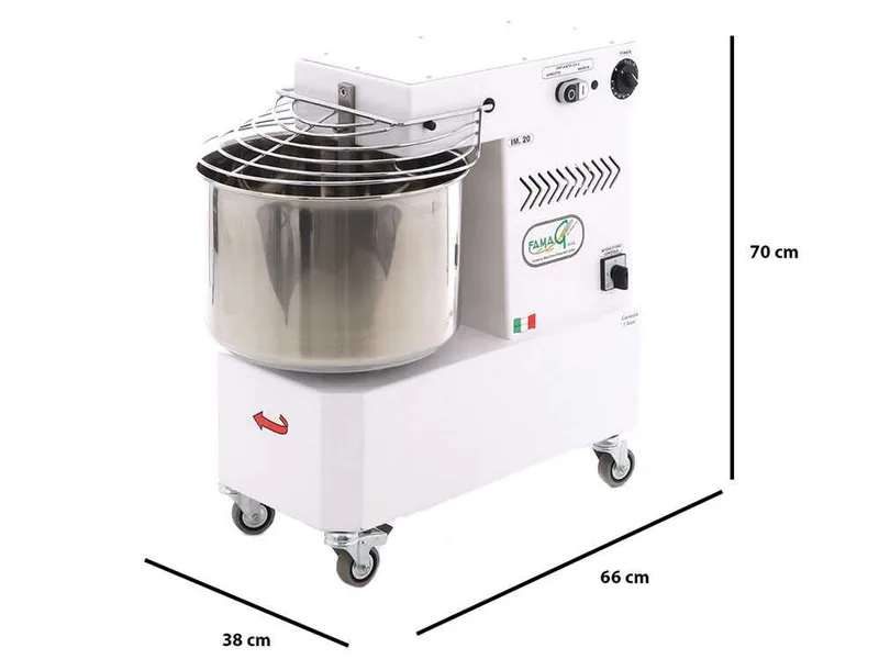 Pétrin à spirale Famag IM20 NEW - moteur électrique monophasé - 18 KG