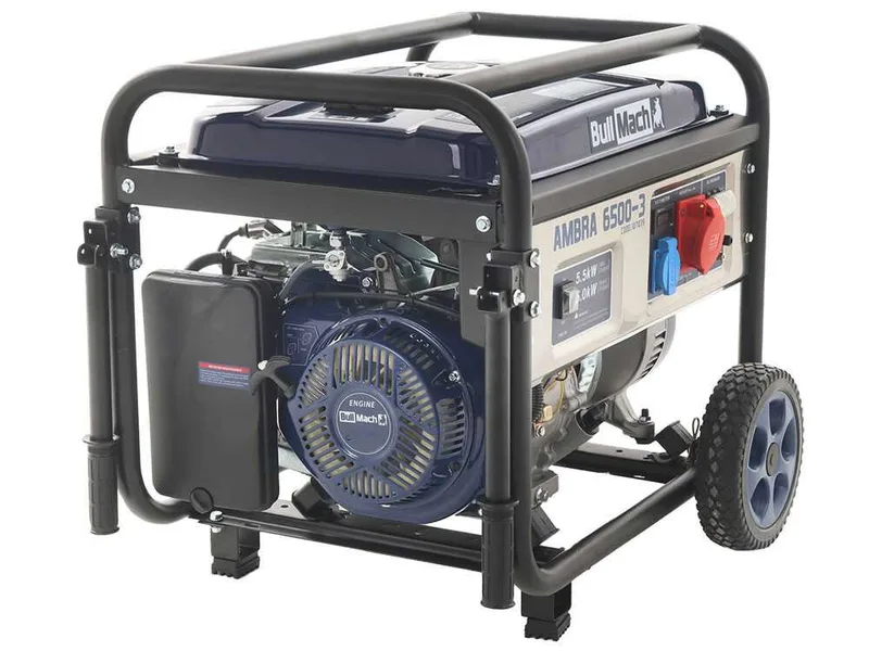 BullMach AMBRA 6500-3 - Groupe électrogène 5.5 Kw triphasé - Version à chariot