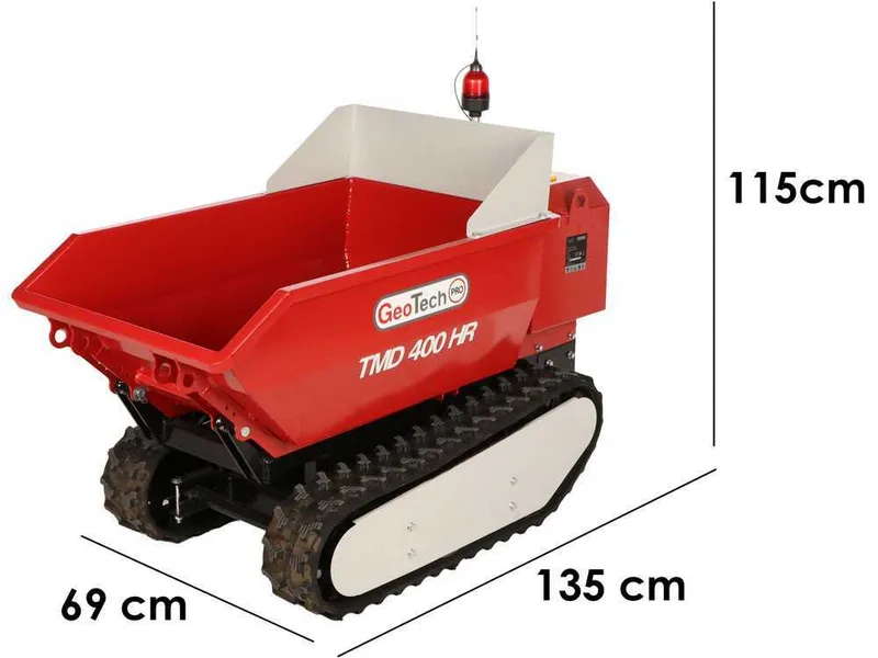 GeoTech Pro TMD 400 HR - Brouette à batterie radiocommandée - Basculement hydraulique - 48V 15Ah