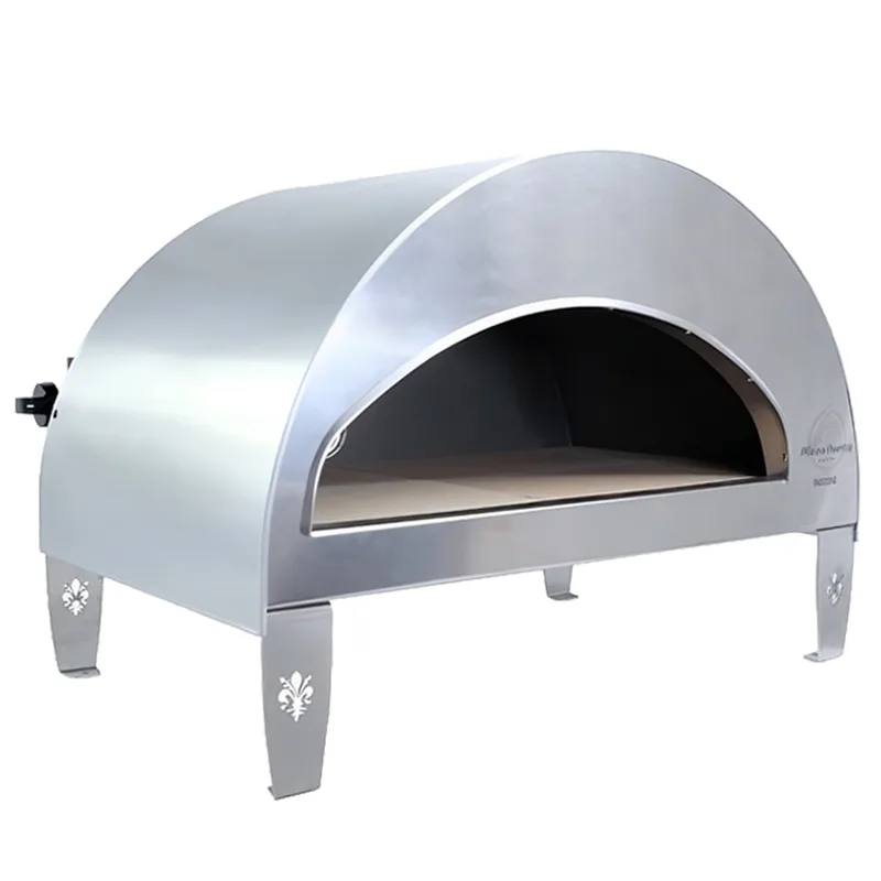 Pizza Party Emozione Silver - Four à pizza à gaz d'extérieur - Chambre de cuisson 40 x 70 cm - Sole en briques réfractaires