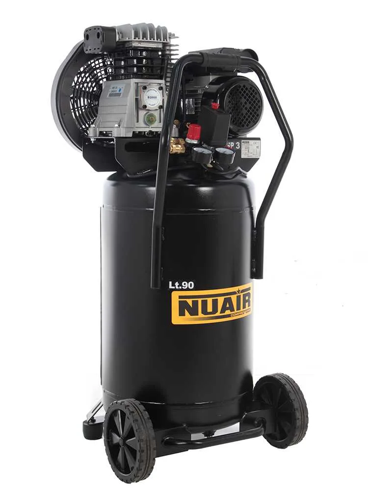 Nuair B2800B/3M/90V - Compresseur d'air électrique vertical à courroie - Moteur 3 CV - 90 L