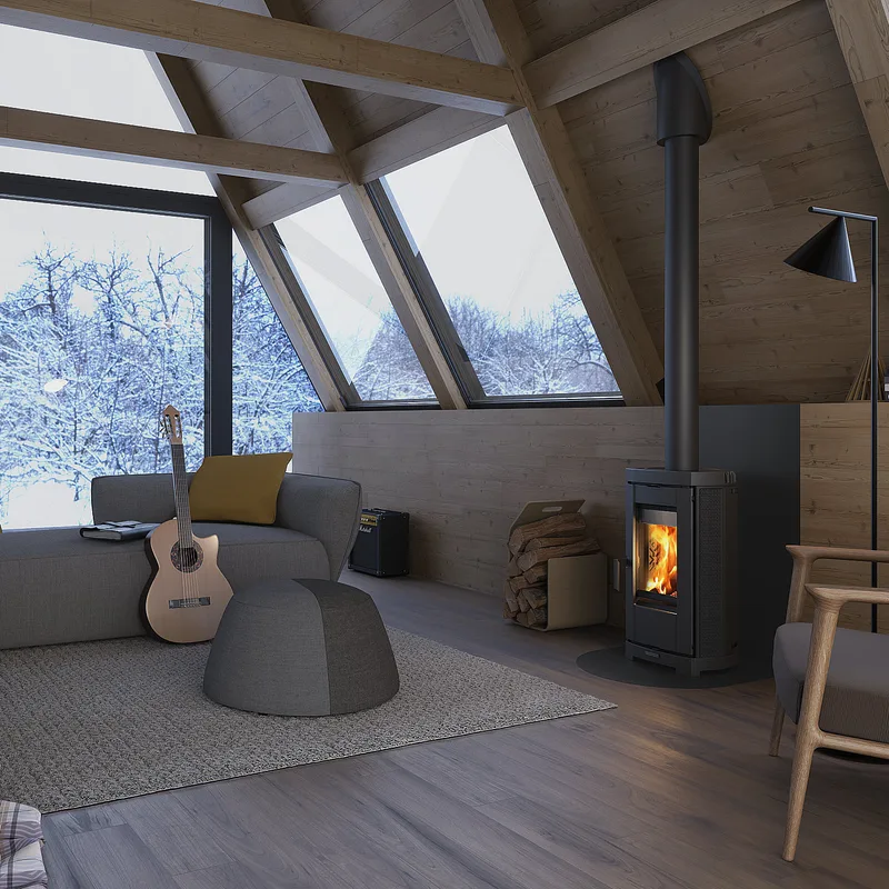 La Nordica Emi Lean Poele a bois anthracite-noir