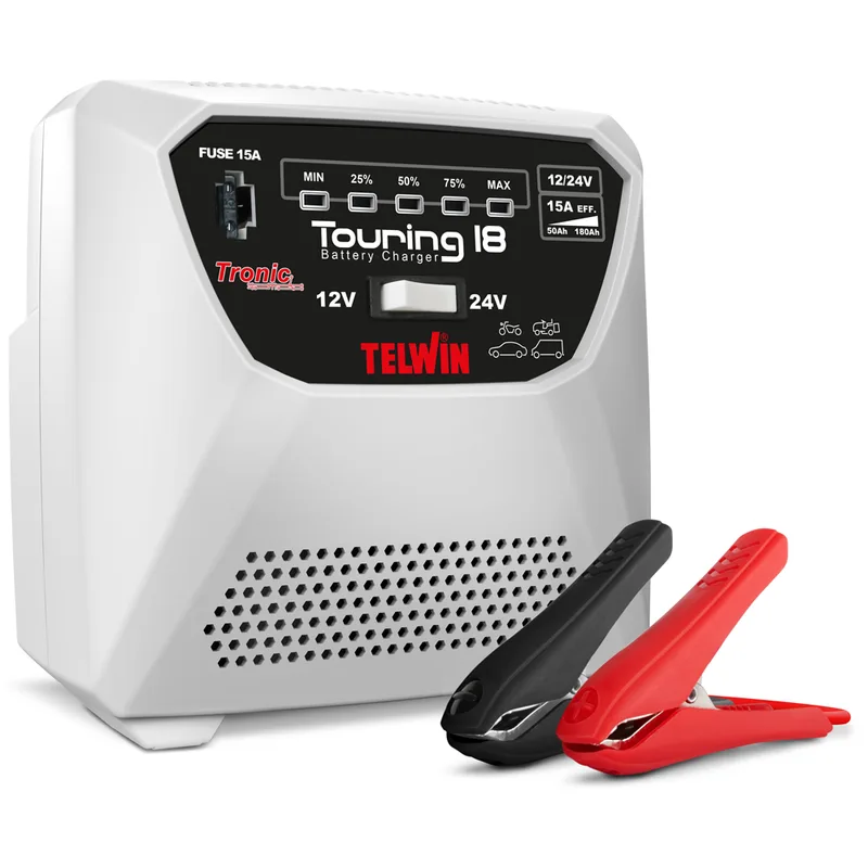 Telwin Touring 18 - Chargeur - Batteries 12 et 24 V - indicateur LED de charge