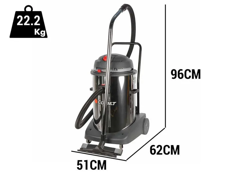 Comet CVP 278 X - Aspirateur bidon multifonctions - 78 litres - Poussières et Liquides - INOX