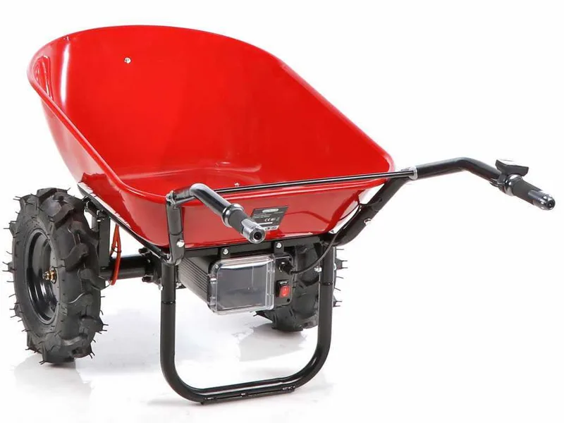 Brouette électrique avec roues traktor GeoTech CAR 260T-100 - Batterie de 40V et 6 Ah
