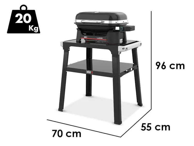 Weber Lumin Compact avec support - Barbecue électrique portable