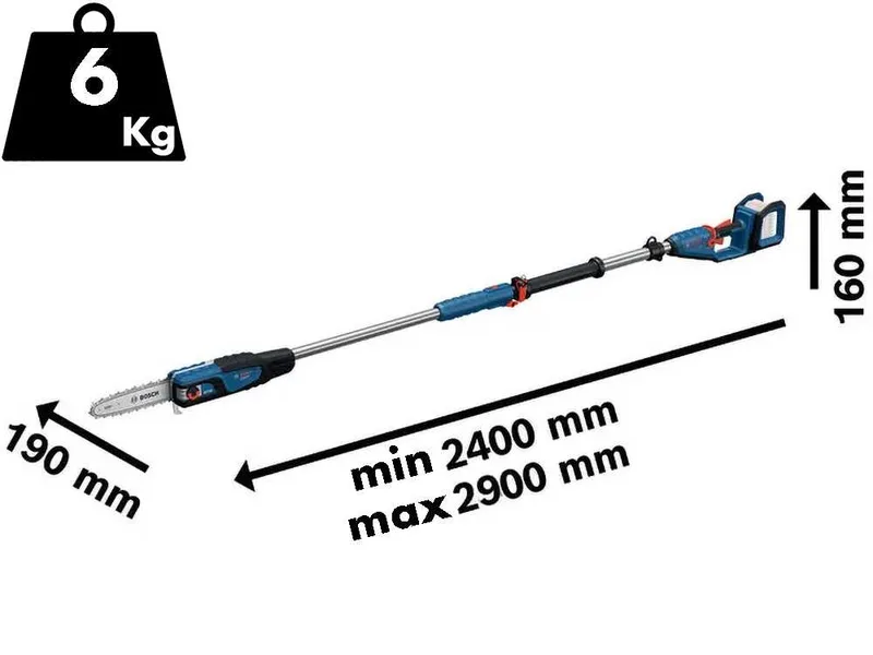 Bosch Professional GKE 18V-25T - Élagueuse électrique à batterie sur perche télescopique - 18 V 8 Ah