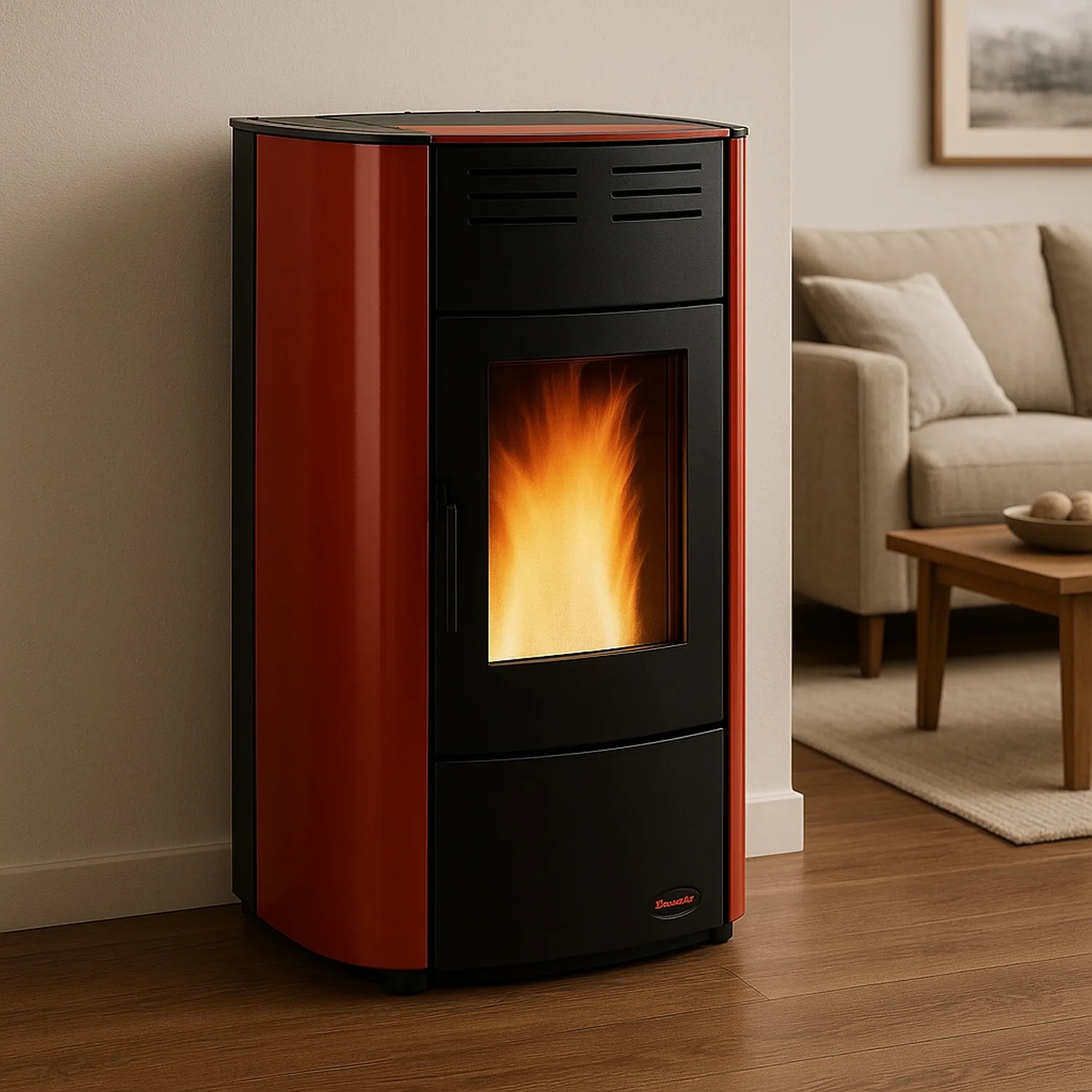 Extraflame raffaella idro H15 5.0.16 - Rouge bordeaux poêle à granulés bouilleur