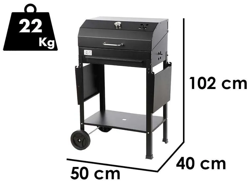 Mille Ercole Small - Barbecue à charbon en fer artisanal - 47,5x37 cm