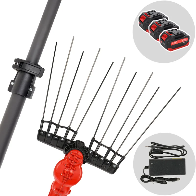 Aima Twigo Cordless - Peigne vibreur électrique à batterie - Perche télescopique en aluminium - 195-300 cm - 3 x 21 V 5,2 Ah