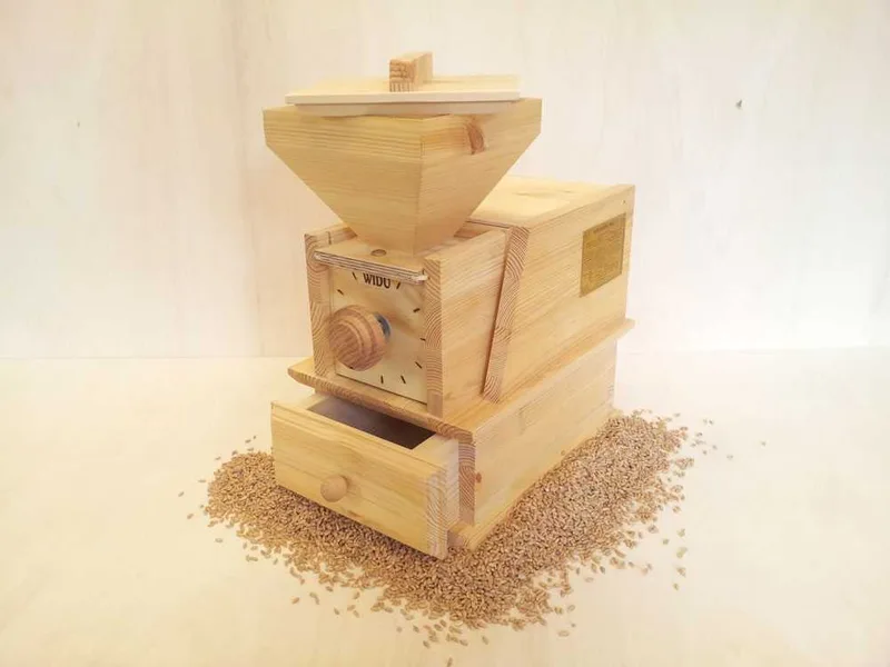 WIDU Volksmühle Mod. 2 - Moulin pour farine en bois massif - 400W