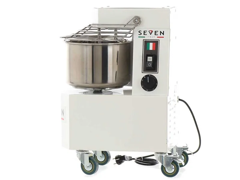 Pétrin à spirale professionnel Seven Italy GH 10 - 230 V - Avec roues et Minuterie