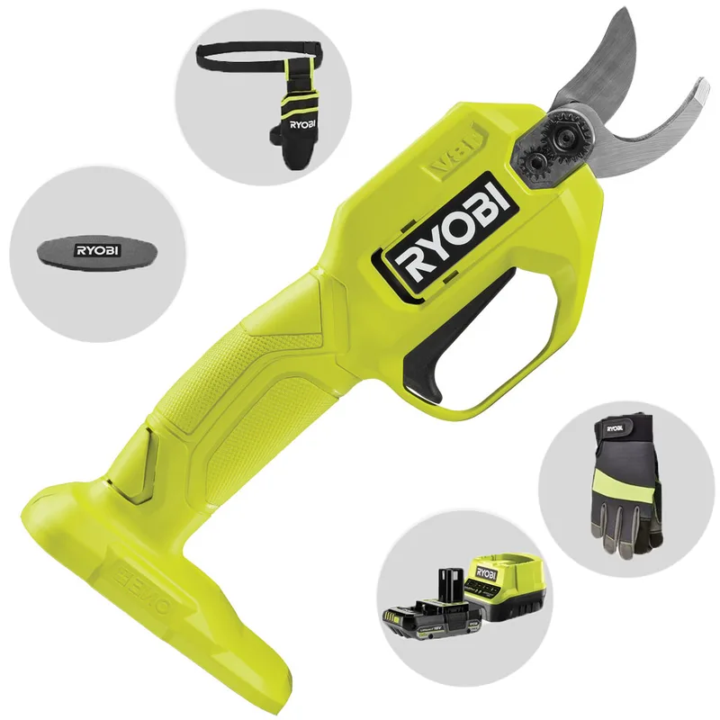 Ryobi RY18SCA-120P - Sécateur électrique - 18 V 2 Ah - Diamètre de coupe 25 mm