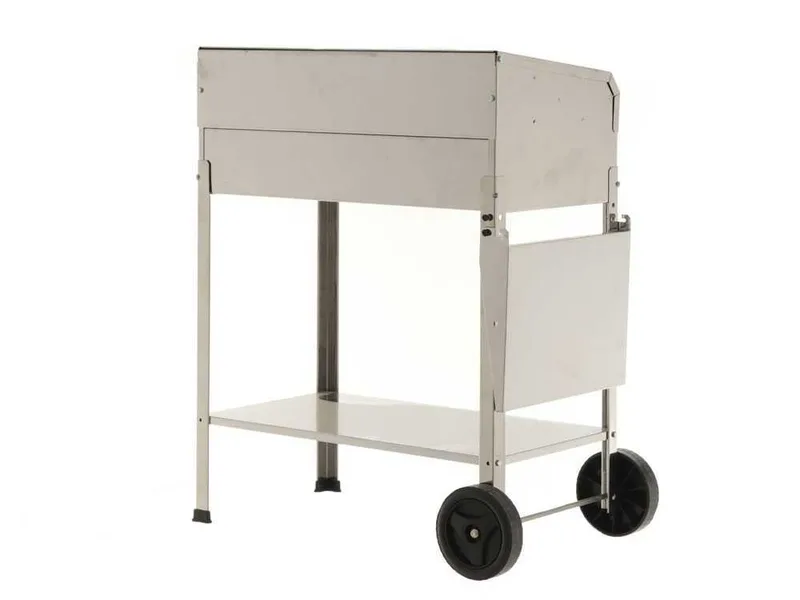 Mille Achille Small - Barbecue à charbon en acier inox artisanal - 47,5x37 cm
