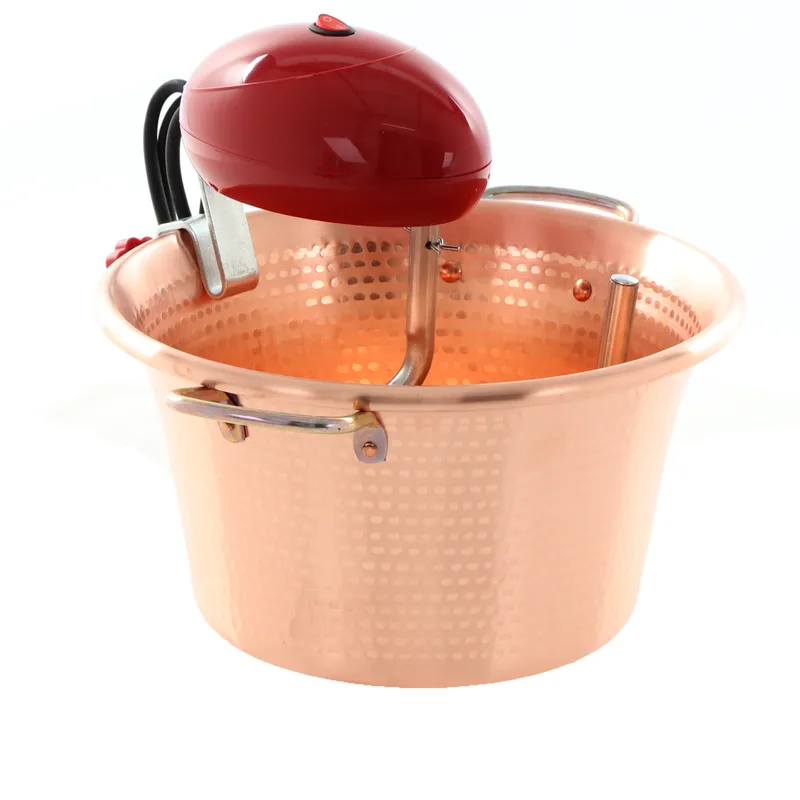 Chaudron électrique en cuivre martelé pour polenta Macom Polentino base plate 4W
