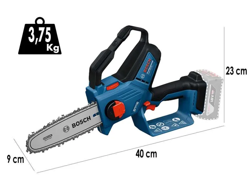 Bosch Professional GKE 18V‑20 - Élagueuse manuelle à batterie - 18 V 8 Ah
