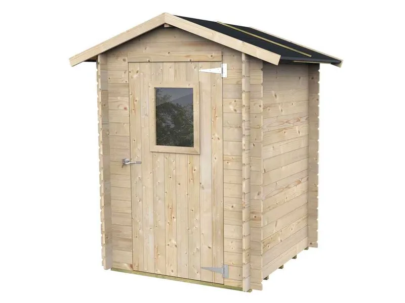 Alce Hobby 146x146 - Abri de jardin en bois - Avec fenêtre à l'avant - 146x146x204 cm