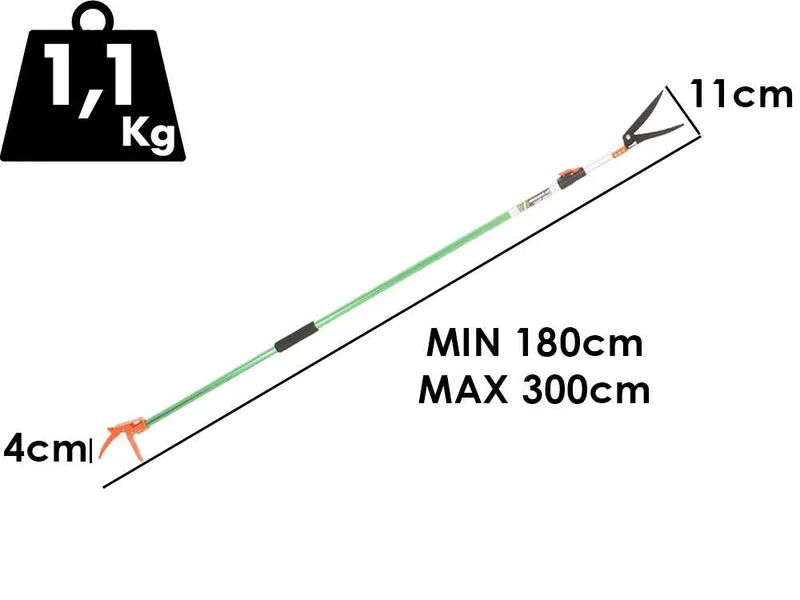 GeoTech FS 180-300 - Long coupe-branches pour haies de 3,0 m