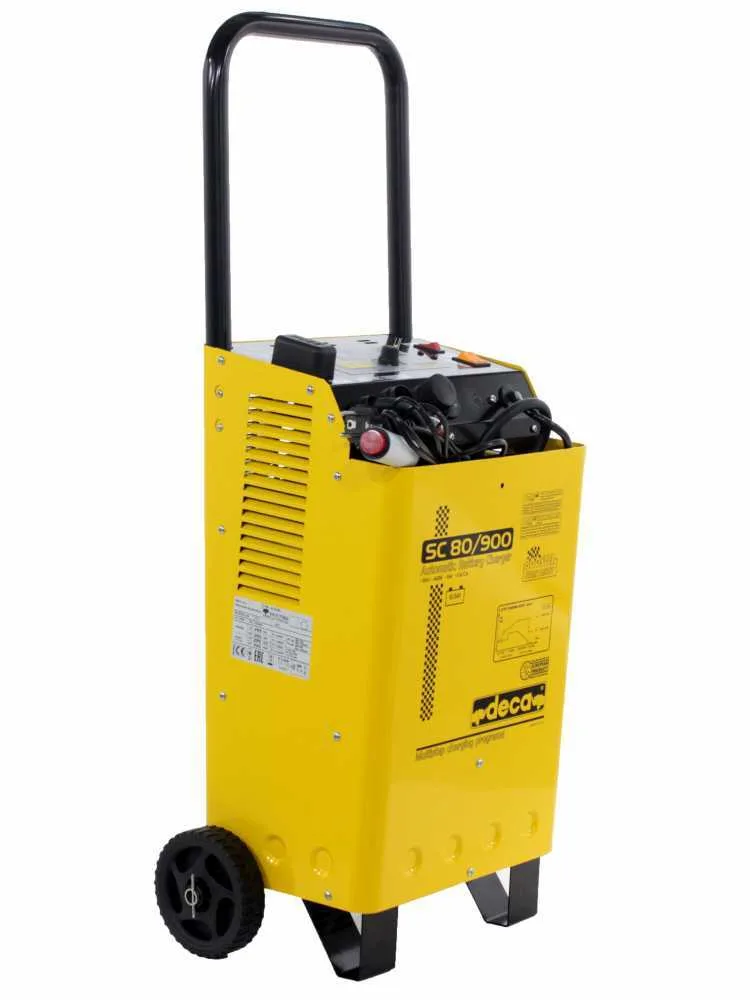 Deca SC 80/900 - Chargeur de batterie/démarreur 12-24V avec microprocesseur - monophasé - sur chariot