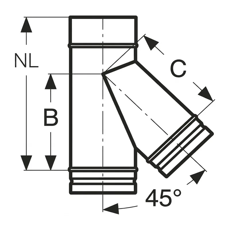 Schiedel Raccordement de conduit PPL 45° Ø 200 mm