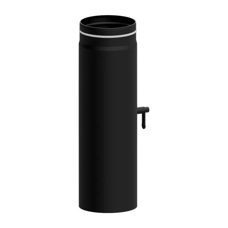 Raik tuyau LS diamètre 150x500x2,00mm rétreint avec porte intégrée avec modérateur de tirage noir