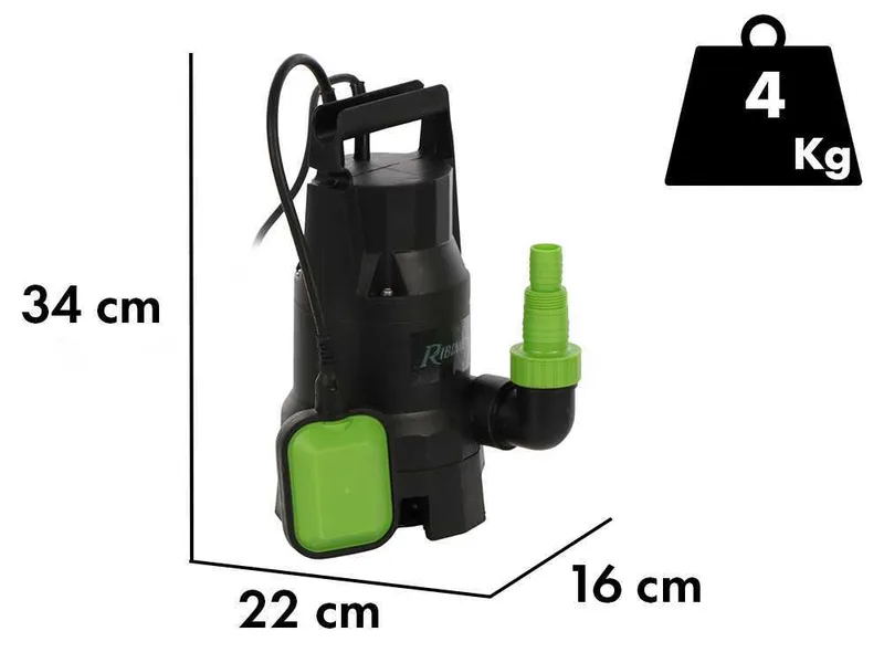 Ribimex PRPVC400C - Pompe immergée pour eaux chargées - 400 W