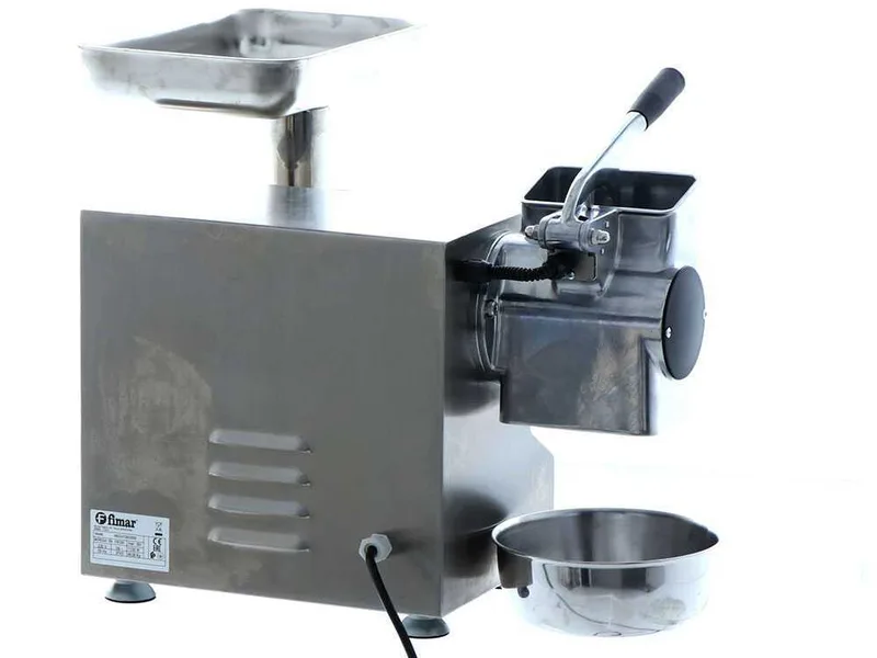 Fimar TC22AT - Hachoir à viande électrique avec râpe intégrée - 230 V - 1.5 CV - Groupe de hachage INOX - Avec inverseur de marche
