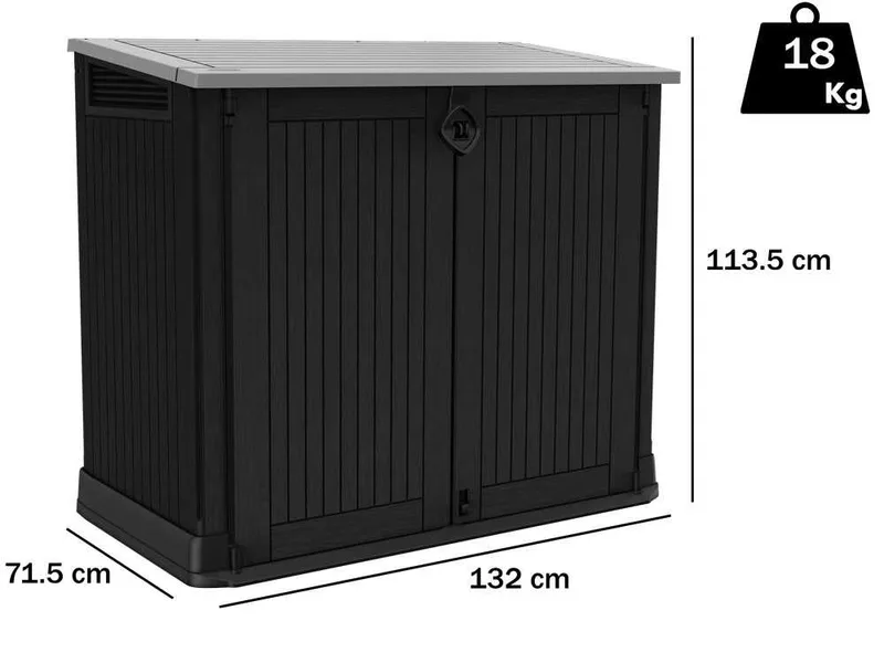 Keter Store it Out Midi noir - Armoire à outils pour le jardin - 132x71.5x113.5 cm