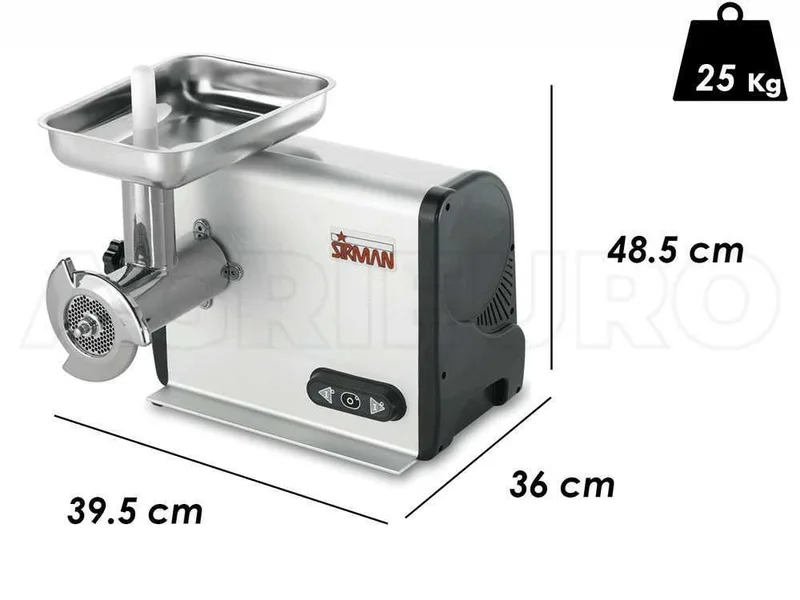 Sirman TC 12 Dakota - Hachoir à viande électrique - en acier inox - 1100W