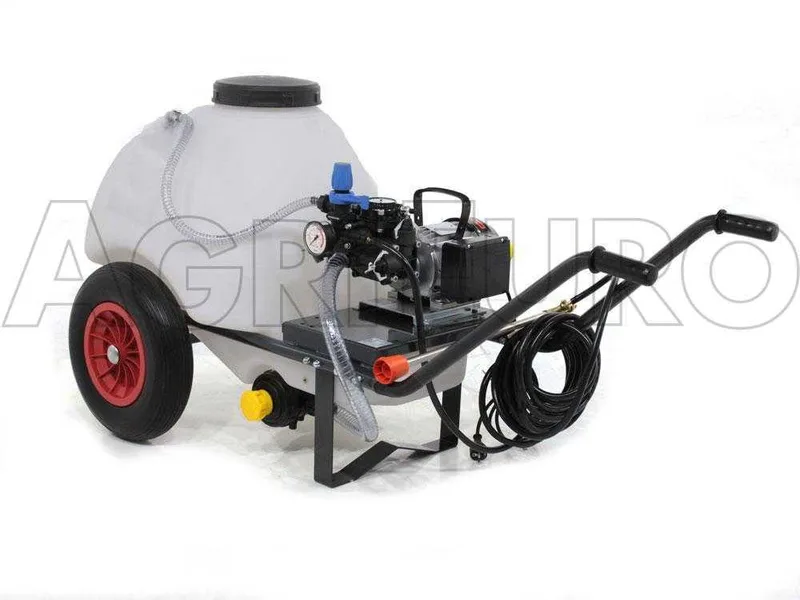 Groupe motopompe de pulvérisation Comet MC 25 - moteur monophasé sur chariot avec cuve 120 l