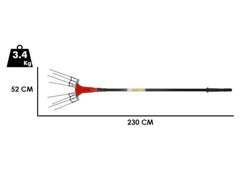 GeoTech Picker 550 EVO - Peigne vibreur électrique à batterie - 180W - Perche de 230-310 cm