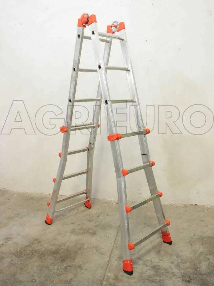 Gierre Peppina AL020DS - 2x8 marches, 4.70 m - Échelle télescopique en aluminium