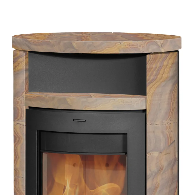 Cheminée Alicante Poêle à bois Acier Noir | Loticstone Pierre de sable