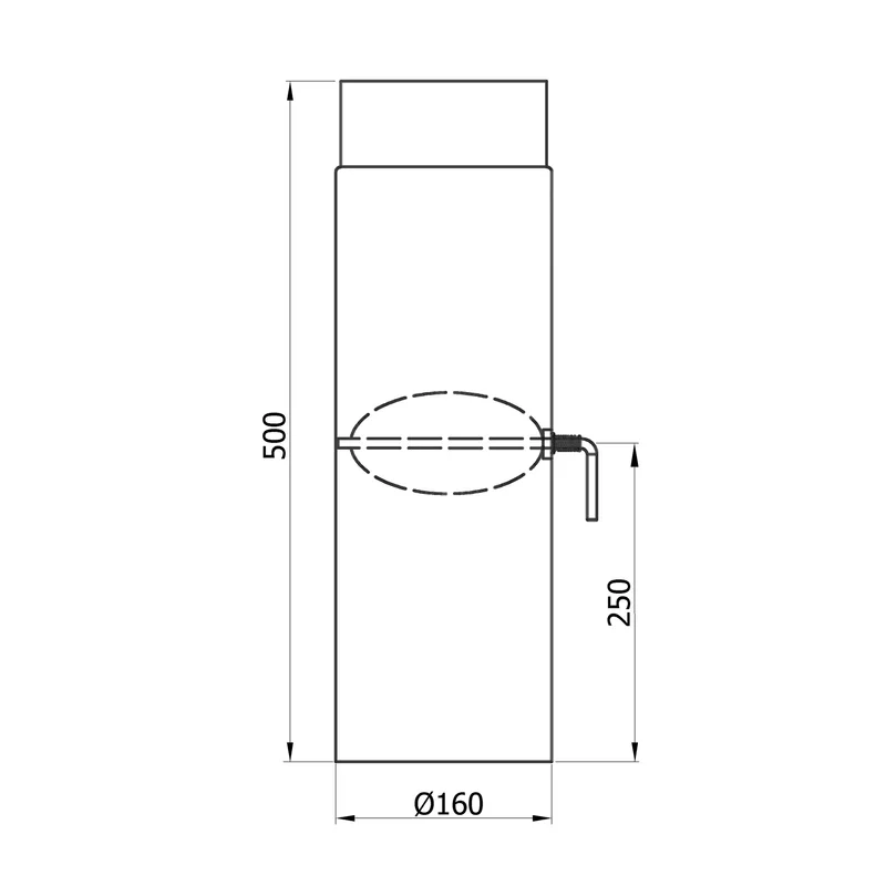Raik Basic régulation de tirage 160 mm gris fonte L: 1000 mm pour tuyau de fumée / conduit de fumée