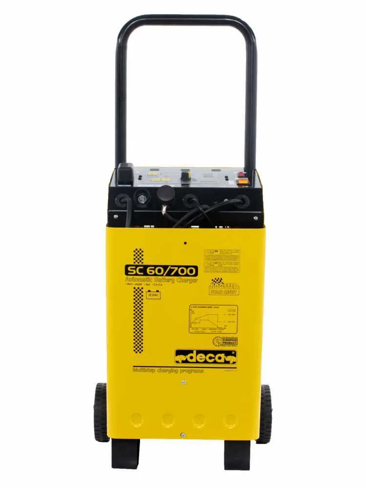 Deca SC 60/700 - Chargeur de batterie/démarreur 12-24V avec microprocesseur - monophasé - sur chariot