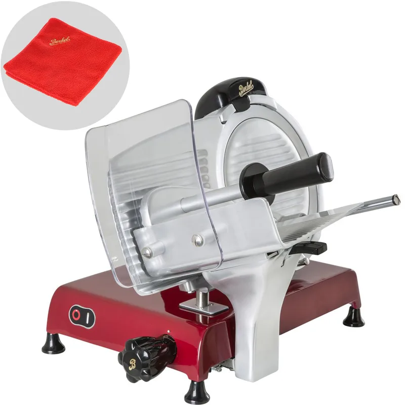 Berkel Red Line 250 Rouge - Trancheuse avec lame en acier chromé de 250 mm