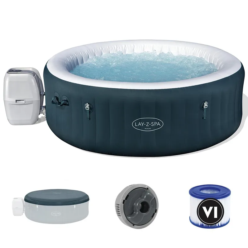 Bestway Lay-Z-Spa Miami AirJet 6001D vert - Ø196x66 cm - Spa gonflable pour 5-6 personnes