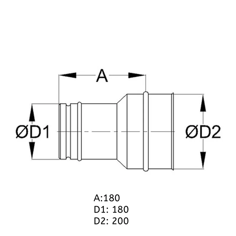 Schiedel extension ICS double paroi 180mm - 200mm brillant
