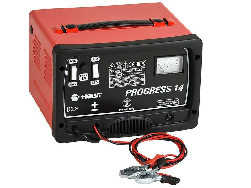 Helvi Progress 14 - Chargeur de batterie - Batteries humides d'une tension de 6/12V - monophasé