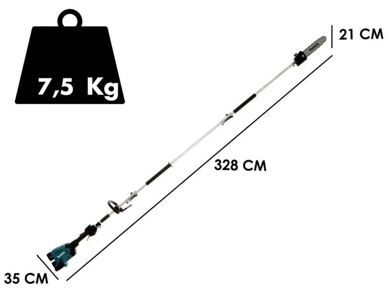 Perche élagueuse à batterie 36V multifonctions Makita DUX60 avec rallonge de 108cm - Batteries 2x18V 5Ah