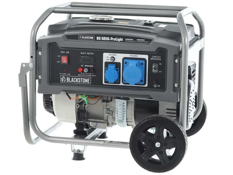 BlackStone BG 6050 - Groupe électrogène sur chariot à essence avec AVR 4.3 kW - Continue 4 kW Monophasé