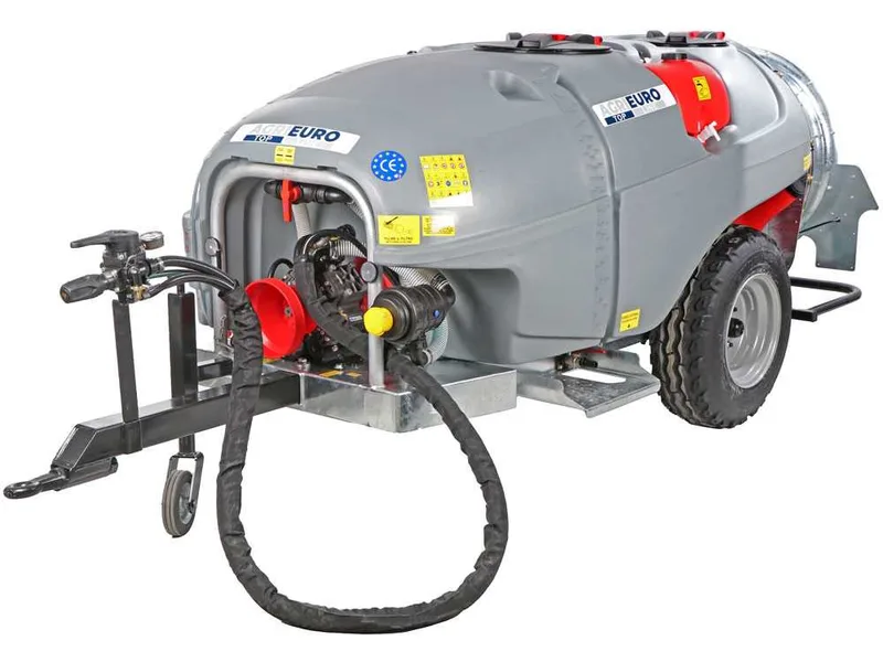 Atomiseur traîné Gray T Car 1500/80 avec attelage pour tracteur pour pulvérisation - Capacité 1500L - Pompe AR1064