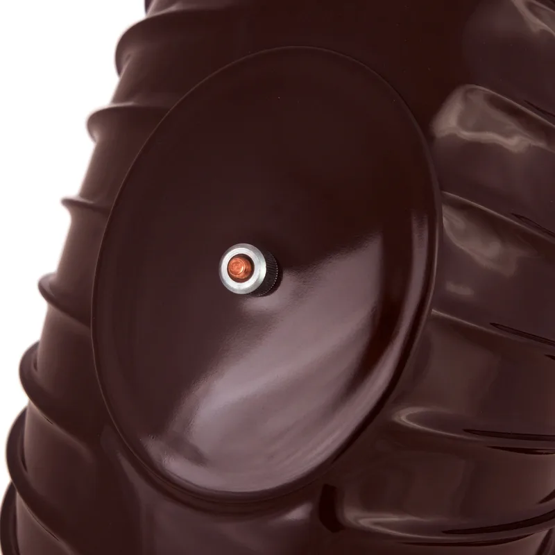 Coude de conduit de fumée / Coude de tuyau de poêle émaillé 150 mm - Coude à 90° nervuré marron avec ouverture de nettoyage